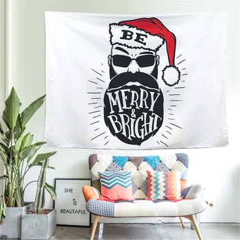 

Merry Christmas Red Stars With Christmas Plants Printed Nap Tapestry Soft Comfortable Velvet Plush Christmas Tapestry Warm Sofa