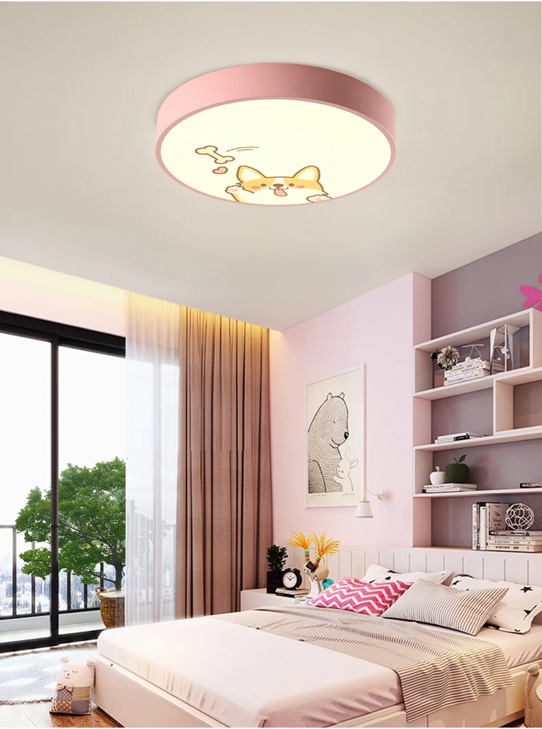 Nordic LED lamp cartoon children bedroom ceiling lamp living room study kindergarten makaron ceiling light 18W
