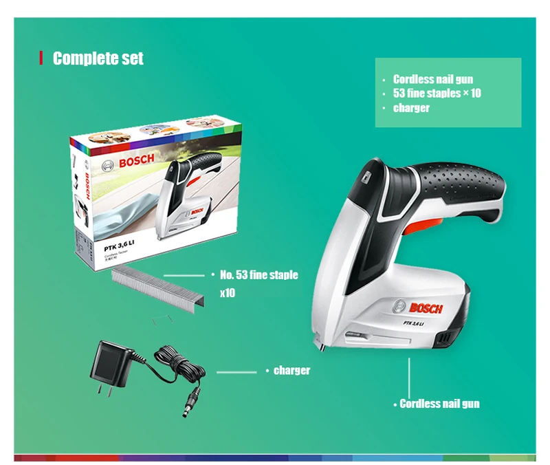 Bosch PTK 3.6V LI Battery Nail Multifunctional Stapler Bosch Professional Electric Household Guns| - AliExpress