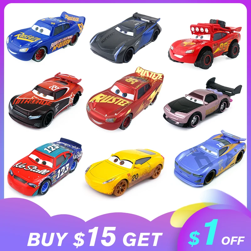 Disney Pixar машина 2/3 освещение McQueen King Fillmore игрушечный автомобиль 1:55 литого металла