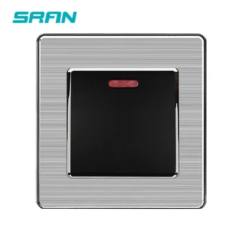 

SRAN 25A Switch With LED Stainless Steel Panel Kitchen Water Heater On / Off Wall Switch Air Condition High Power Controller