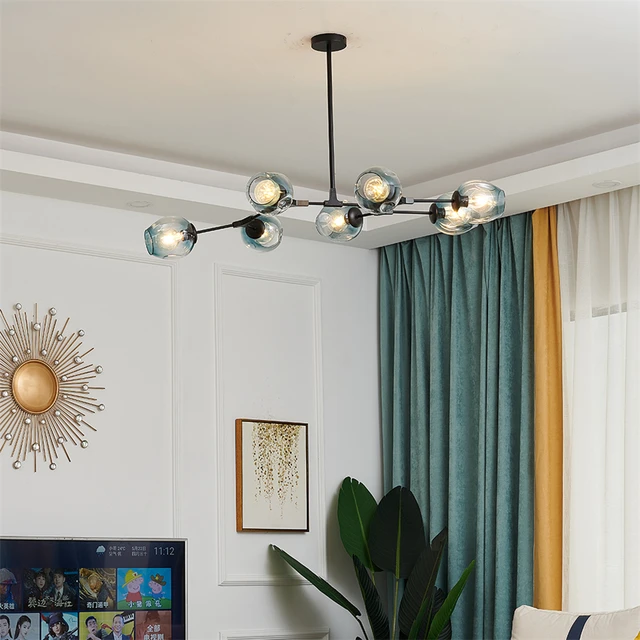 Modern Glass LED Chandelier Ball Lighting Lustre for Living Room Villa Bedroom Pendant Lamp Indoor Decoration Kitchen Fixtures 26