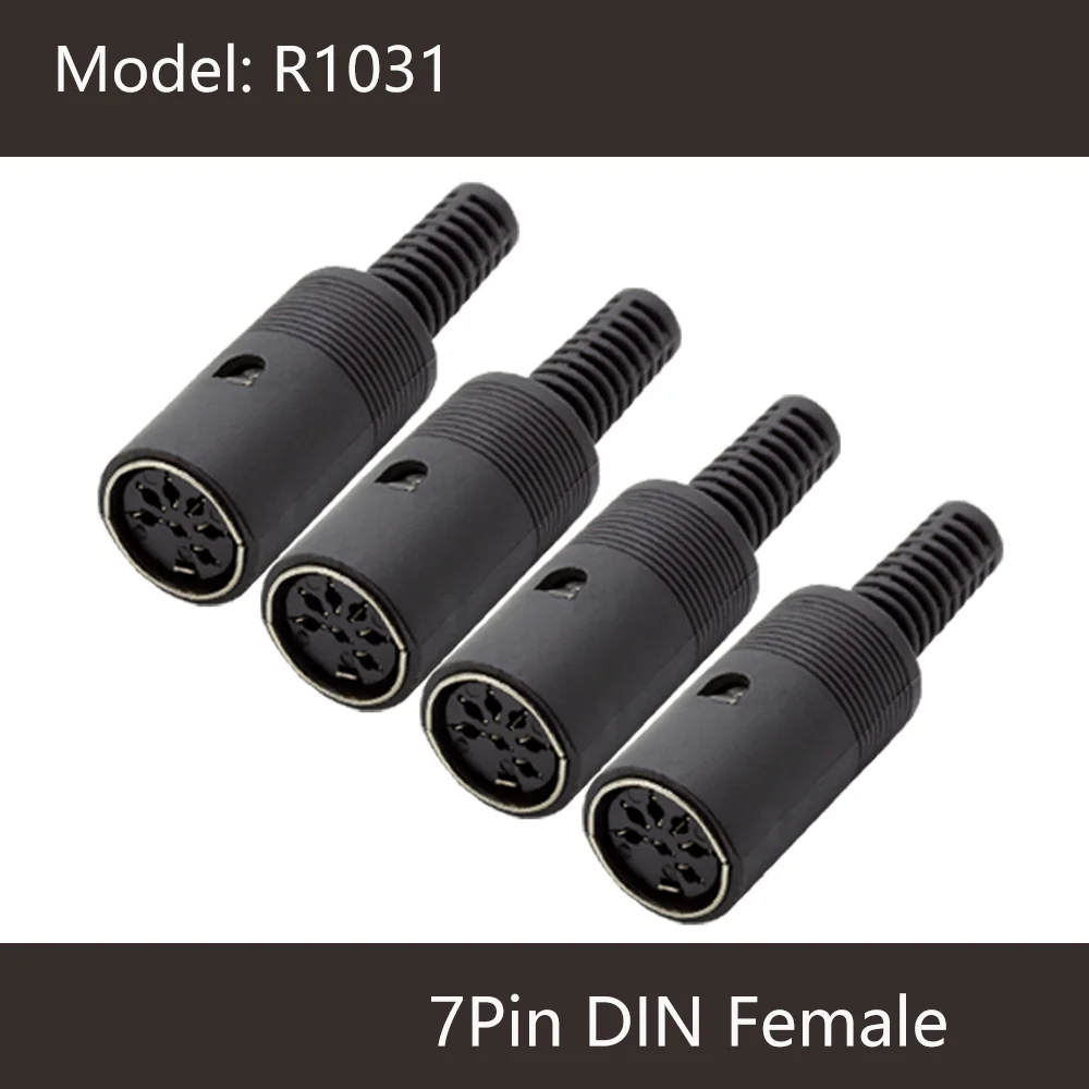 10 Connettori DIN Maschio A 7 Pin Con Manico In Plastica, Per Cavi Audio E Strumentazione