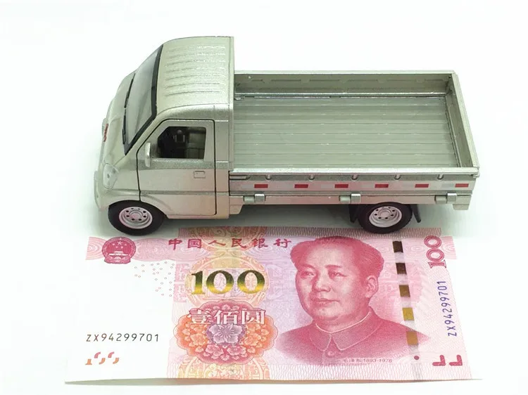 В коробке 1:32 Liuzhou Wuling Van Light Truck модель автомобиля из сплава детская игрушка дверь открытие воин звук и свет