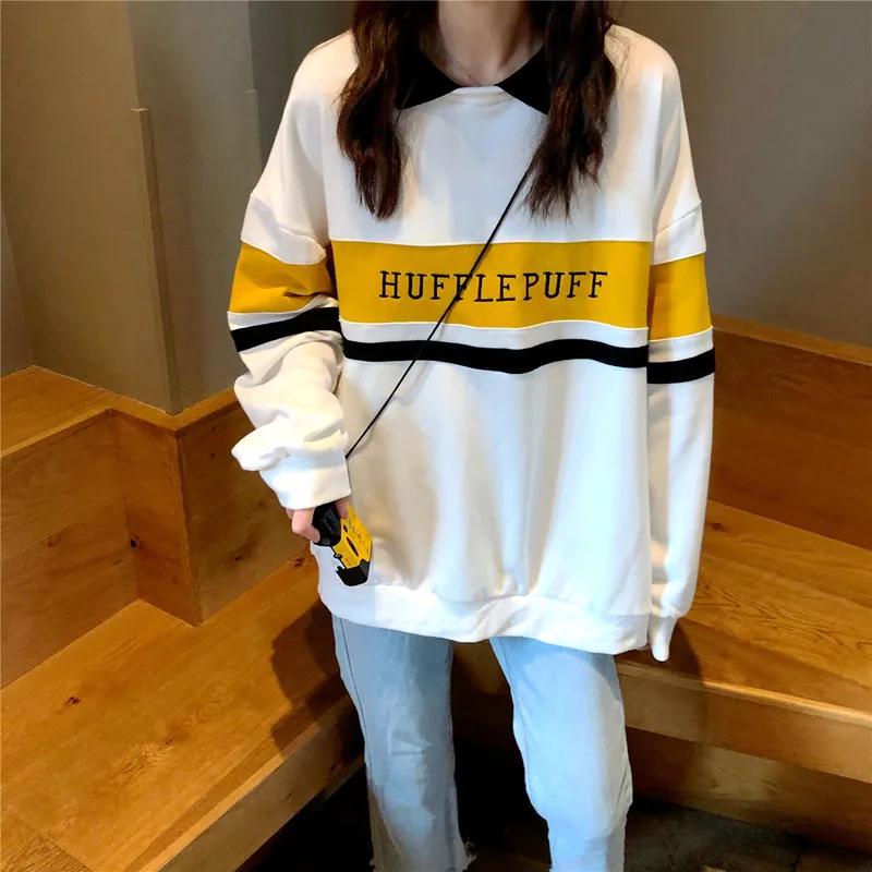 Hoodies Frauen Winter Freizeit Polo Kragen Harajuku Tops Frauen Pullover Studenten Brief Langarm Kpop Sweatshirt sudadera mujer|Hoodies & Sweatshirts| - AliExpress