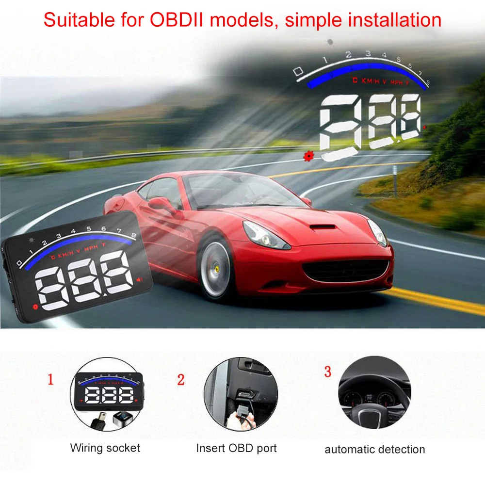Автомобильный дисплей M6 OBD лобовое стекло проектор Спидометр с сигналом превышения скорости автомобиля сигнализации автомобиля Hud Дисплей