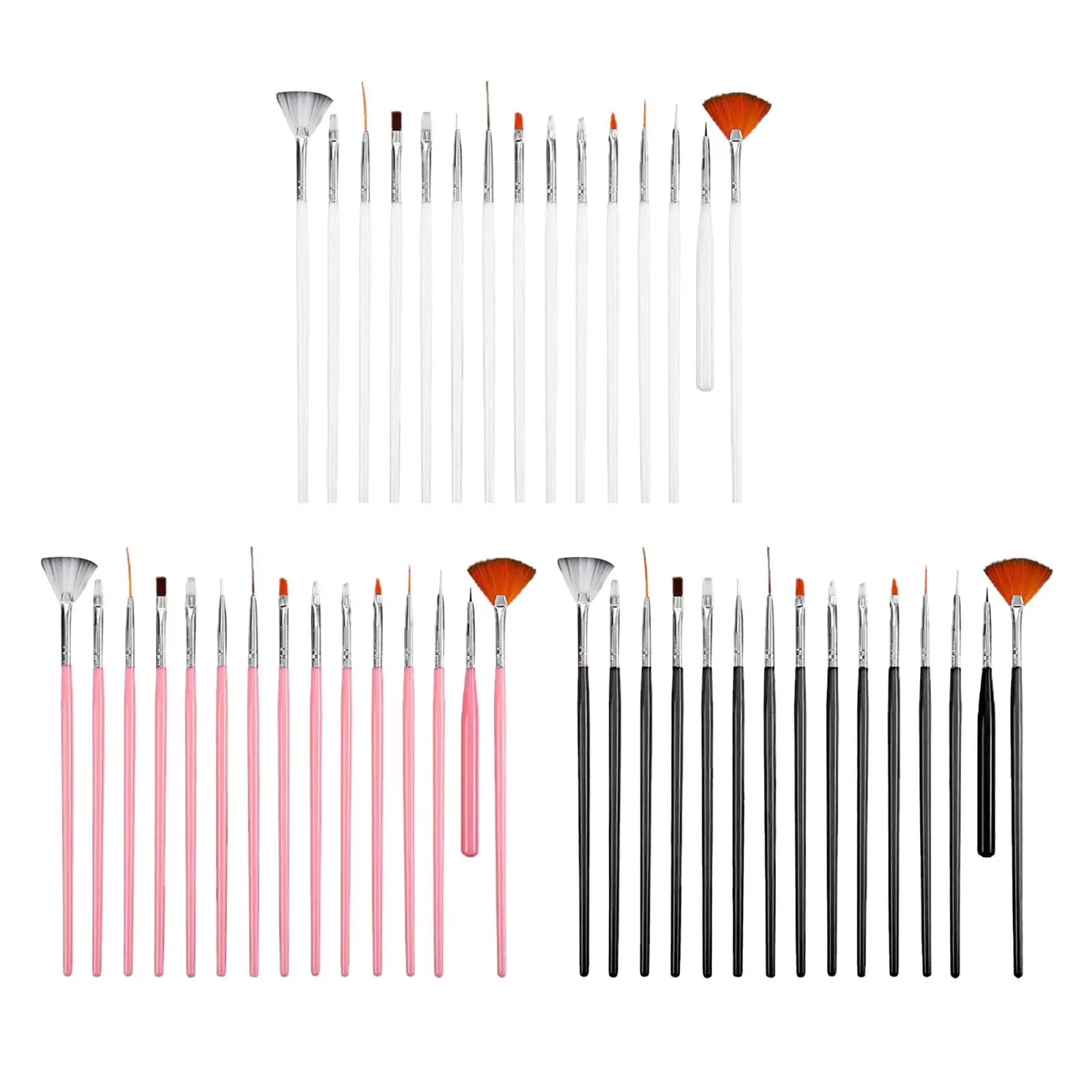 Nail Art Lines Painting Pen Brush Striper Daisy Acrylic Fan Gradient Shading UV Gel Polish Tips Flower Salon Manicure Tools