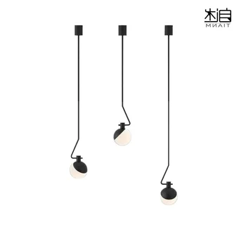 

Lámpara colgante moderna luz Led comedor cama dormitorio vestíbulo bola de cristal redonda negra dorada nórdica simple moderna
