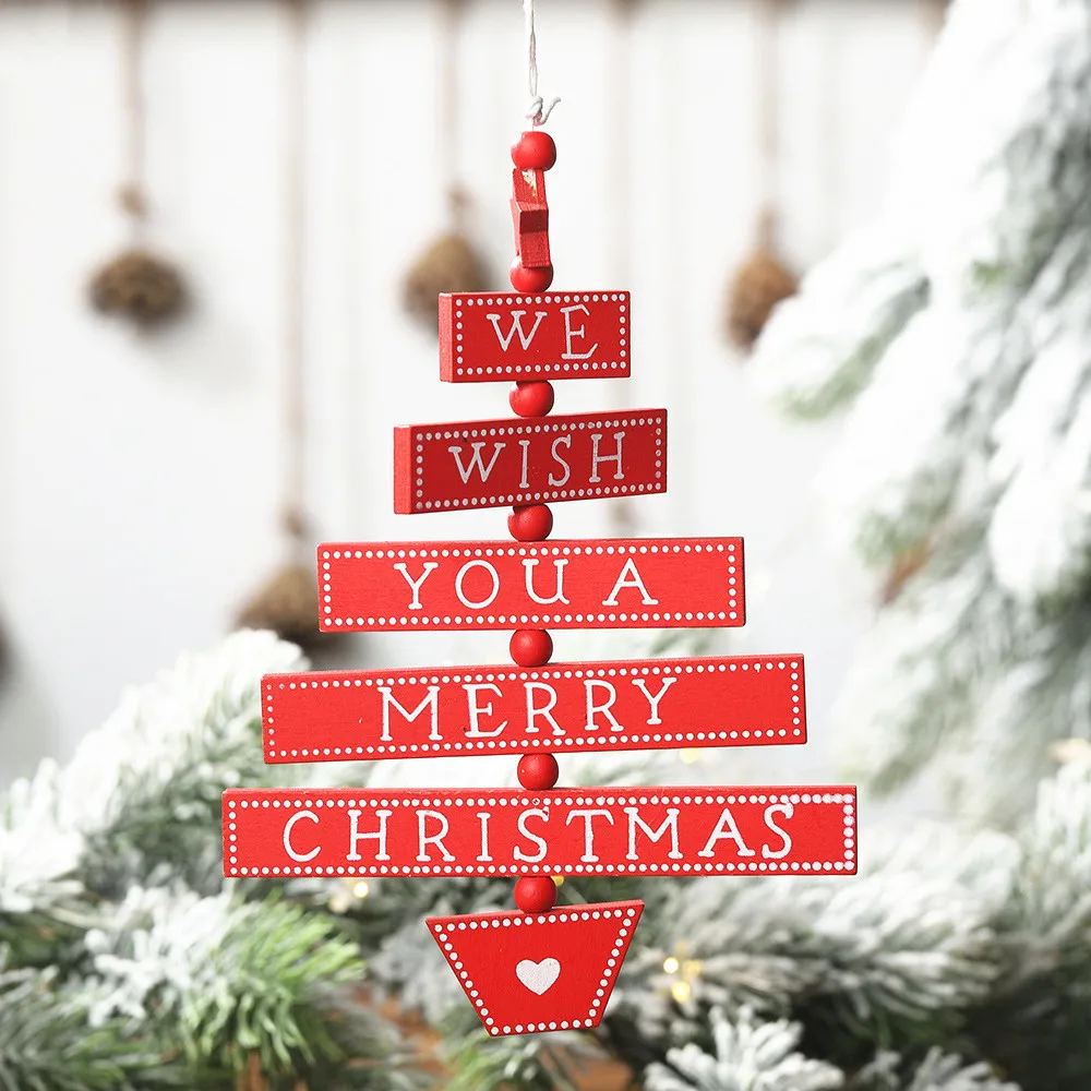 1 шт. Подвески с надписью «Merry Christmas», украшения, деревянные двери для рождественской вечеринки/Настенные Подвесные Украшения для рождественской елки, украшения из дерева
