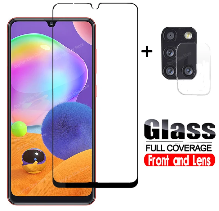 2 in 1 camera lens glass for samsung galaxy a31 a41 a21 a11 full screen protector on a 31 41 21 11 Protective Tempered Glass afbeelding