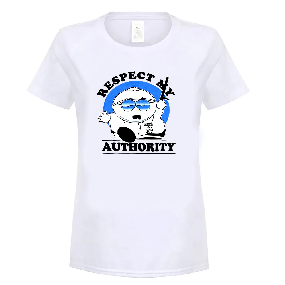 Cartman Respect My Authority футболка новые тренды футболка - Цвет: women white