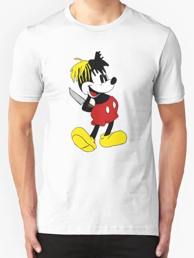 Ограниченная серия XXXTENTACION MICKY DAGGER MOUSE мужская белая футболка размер с S-5XLShort