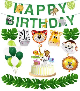 

Children Birthday Party Decorations Jungle Forest Animal Theme Balloon Set Kids Party Favors Baby Shower Party Supplies Set
