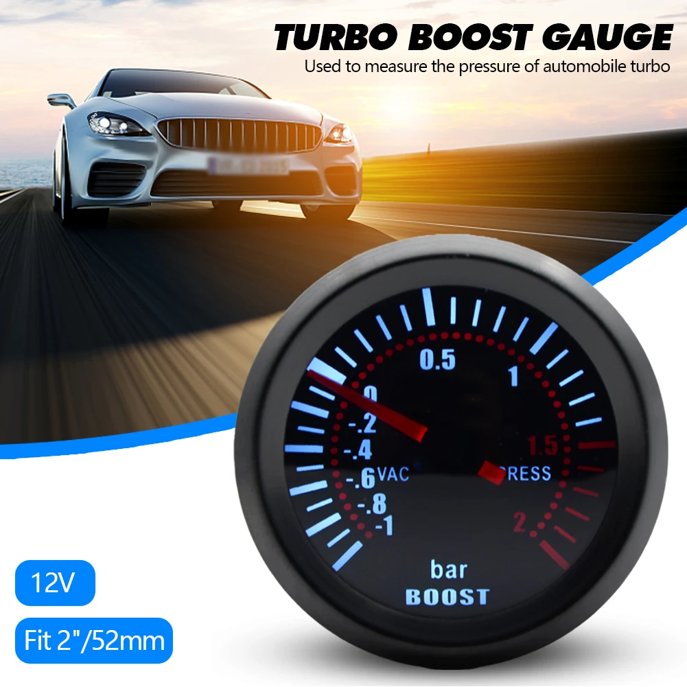 2" 52mm Universal Turbo Boost Gauge Bar Boost Gauge Led Gauge Meter Car