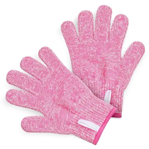 Pink 1 Pair High Strength Heat Resistant Anti-cut PE Level 5 Protection Working Gloves - Color: Pink