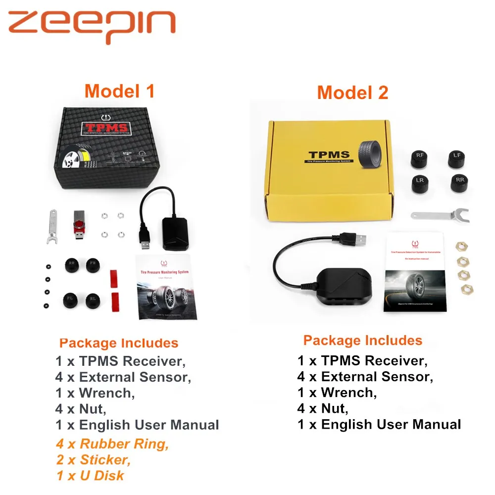 ZEEPIN USB Android система контроля давления в шинах 433,92 МГц 116Psi TPMS прибор для определения времени с 4 внешними датчиками для dvd система