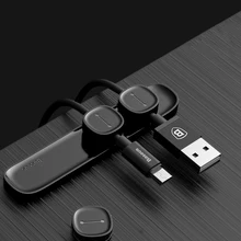 Baseus Organizzatore del Cavo Magnetico di Gestione Dei Cavi USB Cavi Supporto Silicione Flessibile Desktop Pinze per il Mouse Wire Organizer