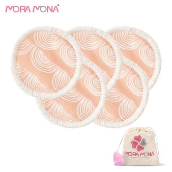 

Mora Mona New Printing Bamboo Fiber Reusable And Washable Makeup Remove Pad For Cosplay Facial Cosmetics Cleaning 5 Pcs / Pack