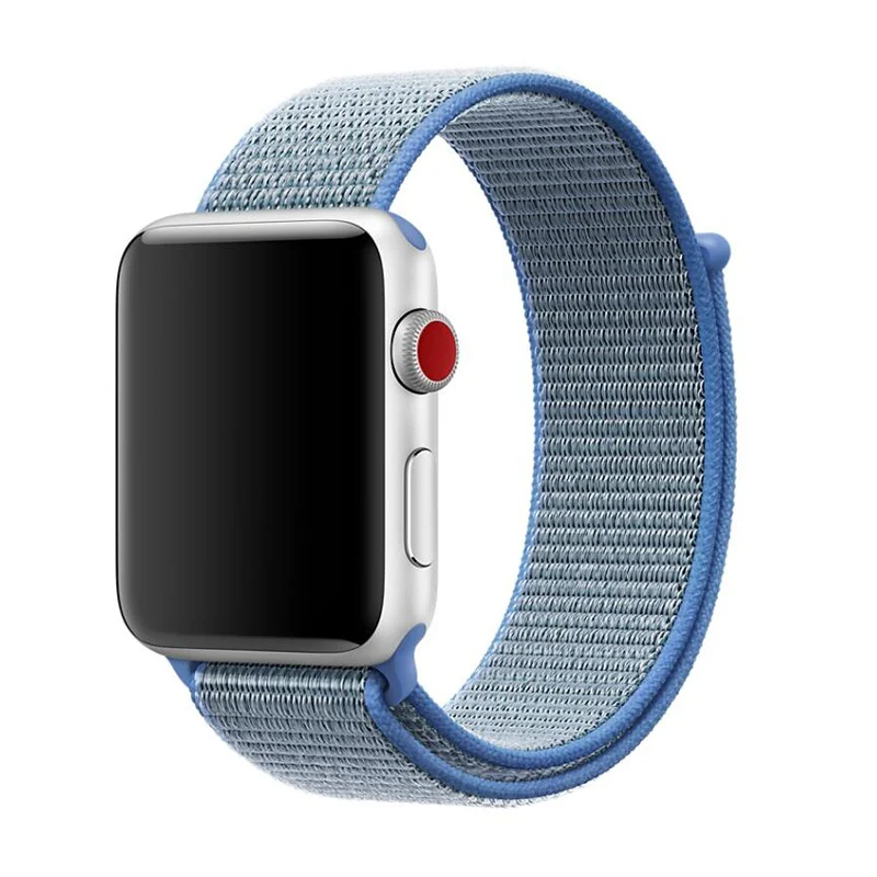 Цвета нейлоновый спортивный бесшовный репликация Band для Apple Watch серии 1/2/3 Легкий из мягкой дышащей ткани с вязанными лямками, 38, 42 мм, версия - Цвет ремешка: Tahoe Blue