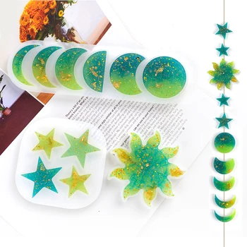 

DM025 Star Moon Sun Shape Resin Silicon Molds Meterial Kits Home Festive Holiday Home Decoration Resin Molds
