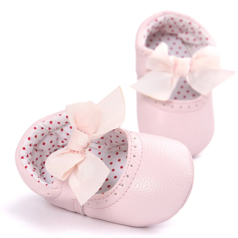 Повседневная хлопковая обувь с бантиком для новорожденных девочек детское платье с бантом обувь для детей, кроссовки с нескользящей мягкой подошвой для малышей 0-18 месяцев# 4es