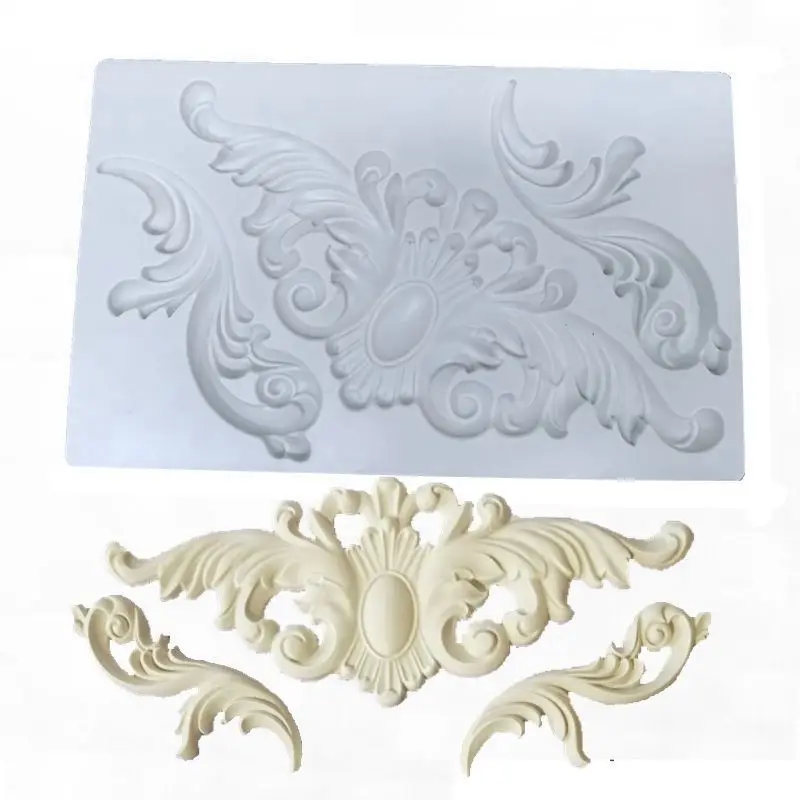 Silicone Molds European Baroque Style Relief Border Clay Mould Diy 3d