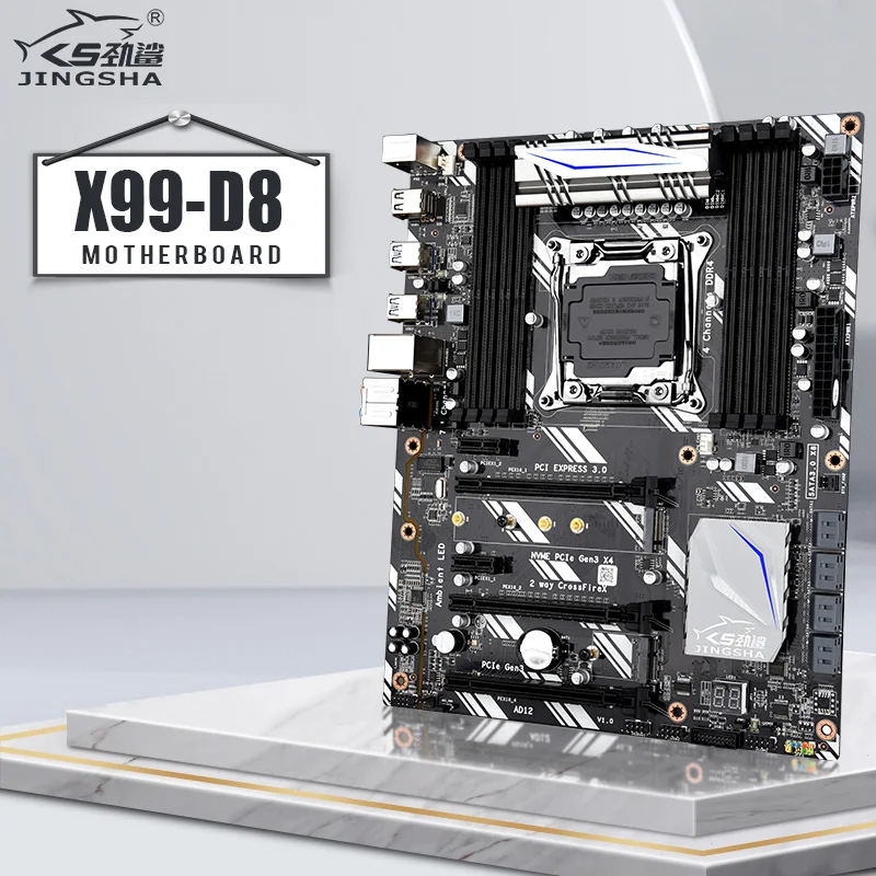 Игровая материнская плата Jingsha X99 D8 модель LGA2011-3 V3 V4 Intel RECC 128 ГБ M.2 NVME wifi поддержка