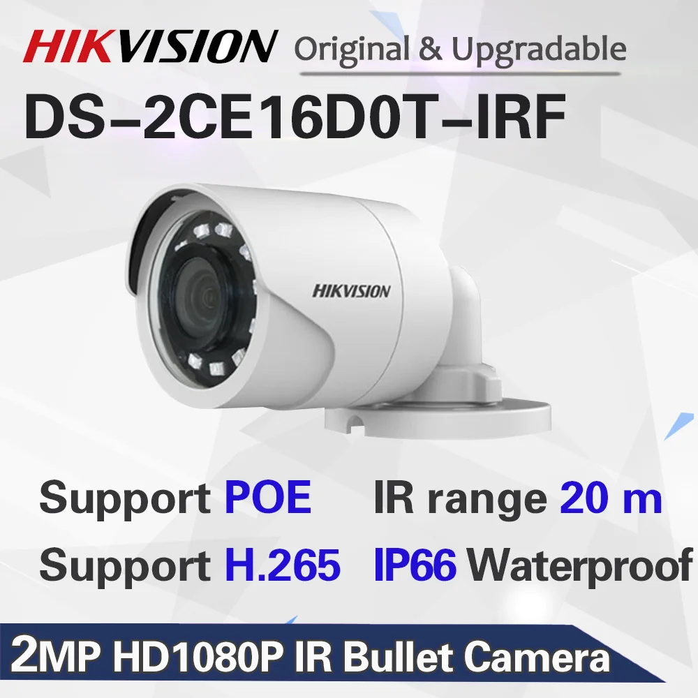 Hikvision DS-2CE16D0T-IRF CVBS/AHD/TVI/CVI 2MP HD1080P IR Bullet камера 20 м IR Distance IP66 Всепогодная Turbo HD камера