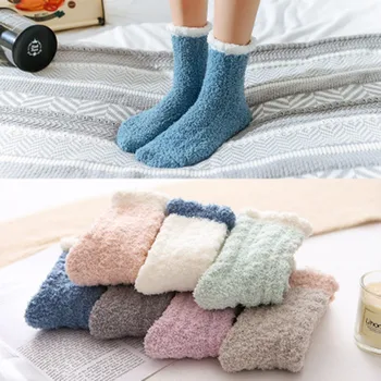 

7 Pair Socks Women Winter Wool Sock Women Patchwork Cotton Socks Multi-color Cute Women's Winter Warm Socks Calcetines Skarpetki