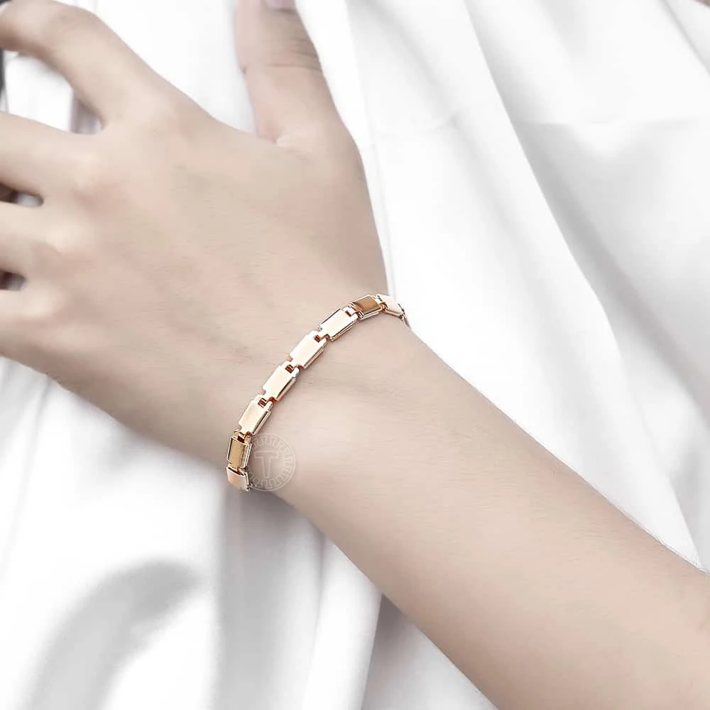 Bracelets for Women 585 Rose Gold Color Chains 3-8mm 20cm chain bracelet women bracelet