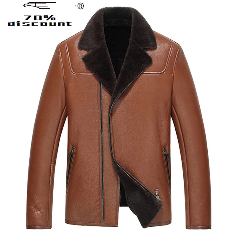 

Leather Jacket Winter Jacket Real Wool Fur Liner Coat Genuine Sheepskin Coat Motorcycle Jacket Chaqueta JLK26626 Y2300