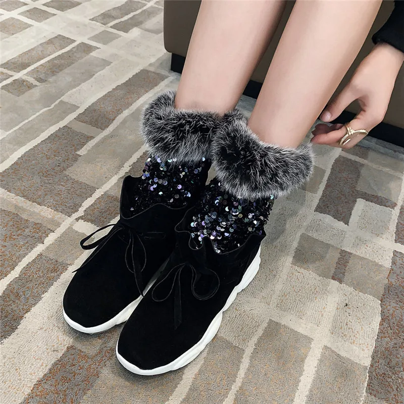 MoonMeek Big size 33-46 winter snow boots comfortable flat heel square toe women shoes keep warm fashion ankle boots