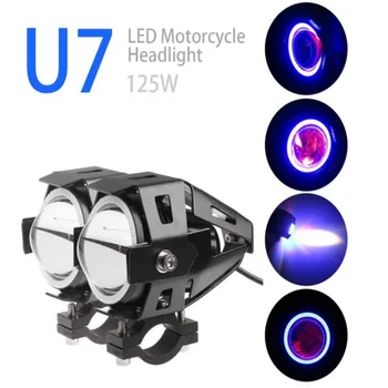 

U7 Motorcycle LED Light Angel Devil Eyes Motorcycle Headlight Fog Spot Motorcycle Projector Lamp Car Accesstor Car Lamp