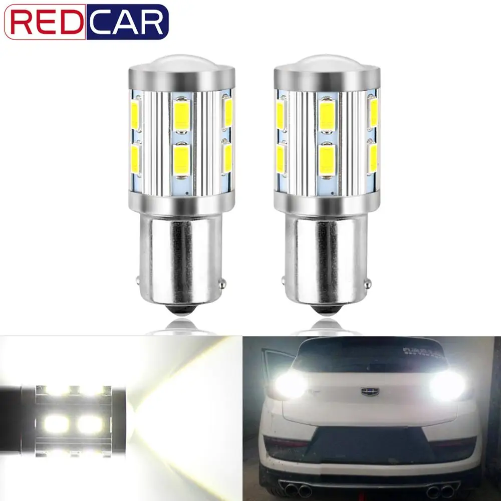 

2pcs P21W Led bulb 1156 Ba15S Singal Lights R5W R10W 12SMD 5730 Chips 6000K Reverse Bulbs Led Lights Source parking 12V