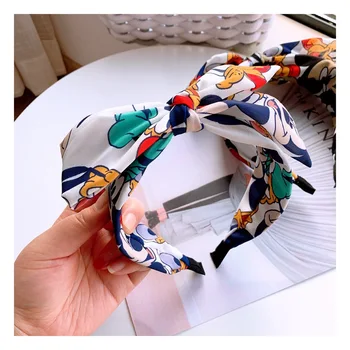

DUOJIAOYAN Color cartoon print Hairband hair accessories hoop fashion fabric knot Headband Girls cute headpiece