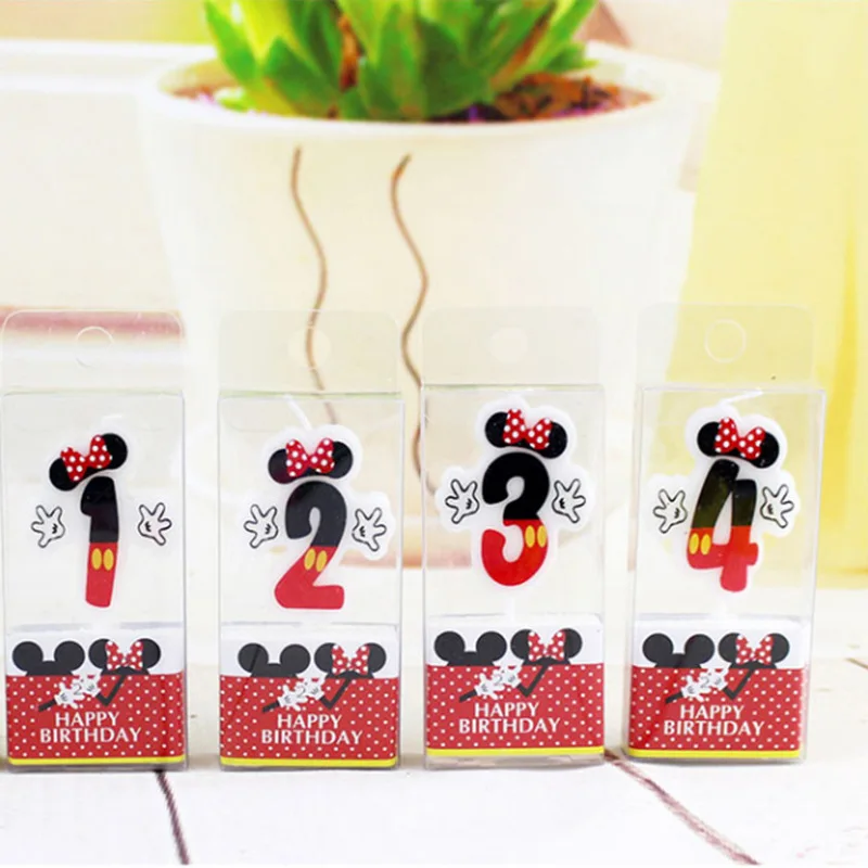 

Disney Birthday Candle Mickey Mouse Party Decorations Number Candle Cake Toppers Decorations for Home Kids's Gift
