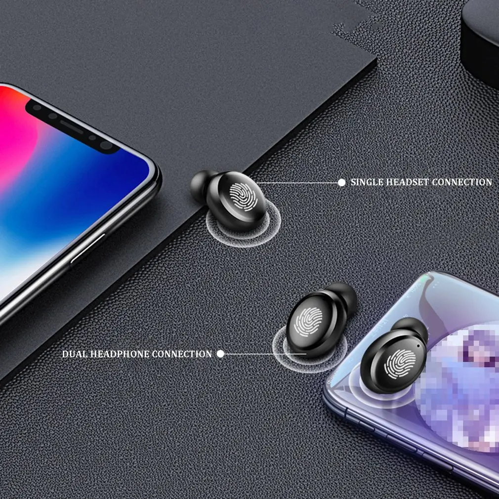 V11 V5.0 Bluetooth стерео наушники Беспроводной IPX7 Водонепроницаемый сенсорный Bluetooth гарнитуры 3300 мА/ч, Батарея светодиодный Дисплей Тип-c зарядный чехол