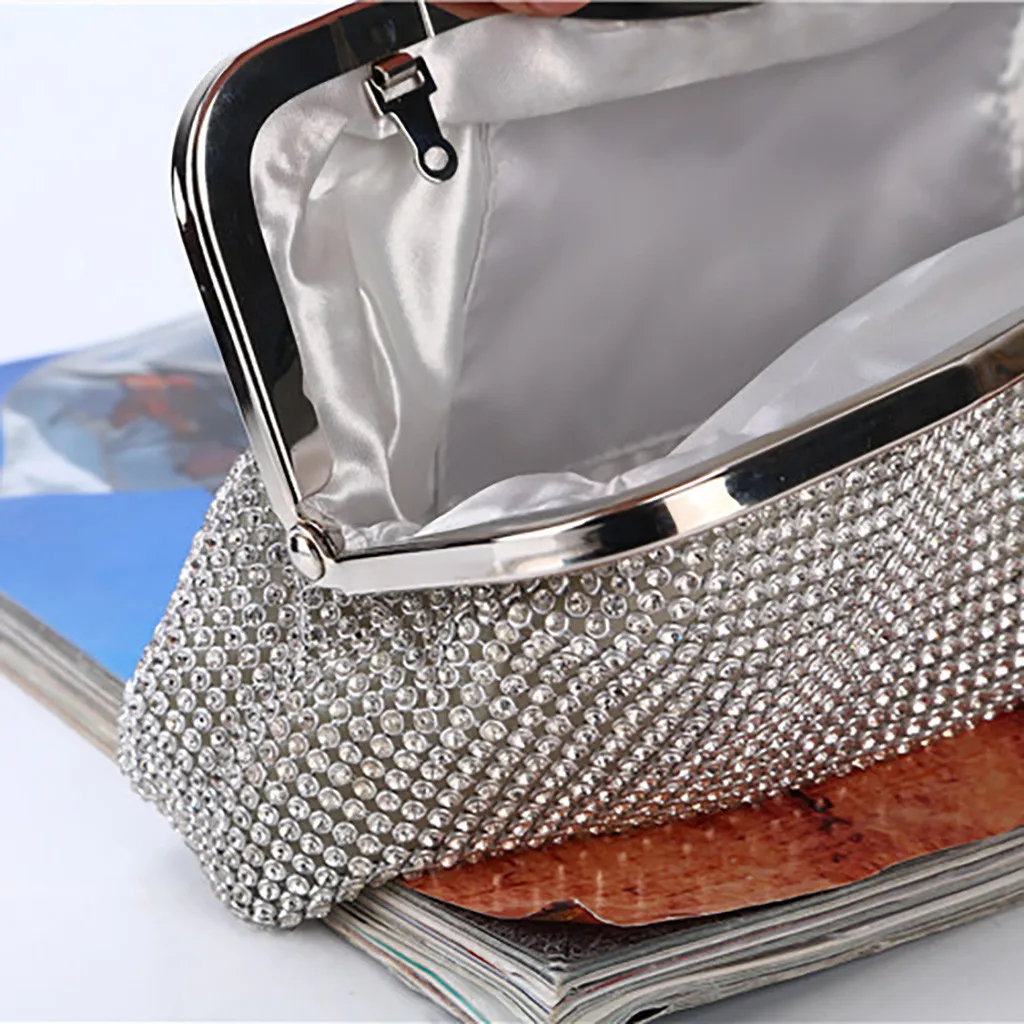 Вечерняя сумочка-клатч вечерние свадебные расшитая кристаллами сумочка-клатч кошелек сумки через плечо для женщин роскошная сумка на плечо с цепочкой со стразами