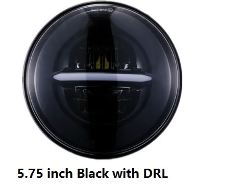 Black 5 3/" Halo DRL моторная фара для Harley Sportster 5,75" Moto светодиодный проектор фара для мотоцикла Softail Dyna Street 750 - Цвет: Black