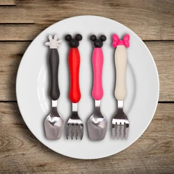 Vajilla probadora para bebés, cuchara de postre para niños, cuchara de alimentación, tenedor, artilugios para bebés, cubertería para niños