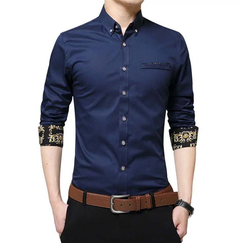 Модный бренд осени; Для мужчин одежда Slim Fit Для мужчин рубашка с длинными рукавами Для мужчин клетчатая хлопковая Повседневное Для мужчин рубашка социальных размера плюс M-5XL
