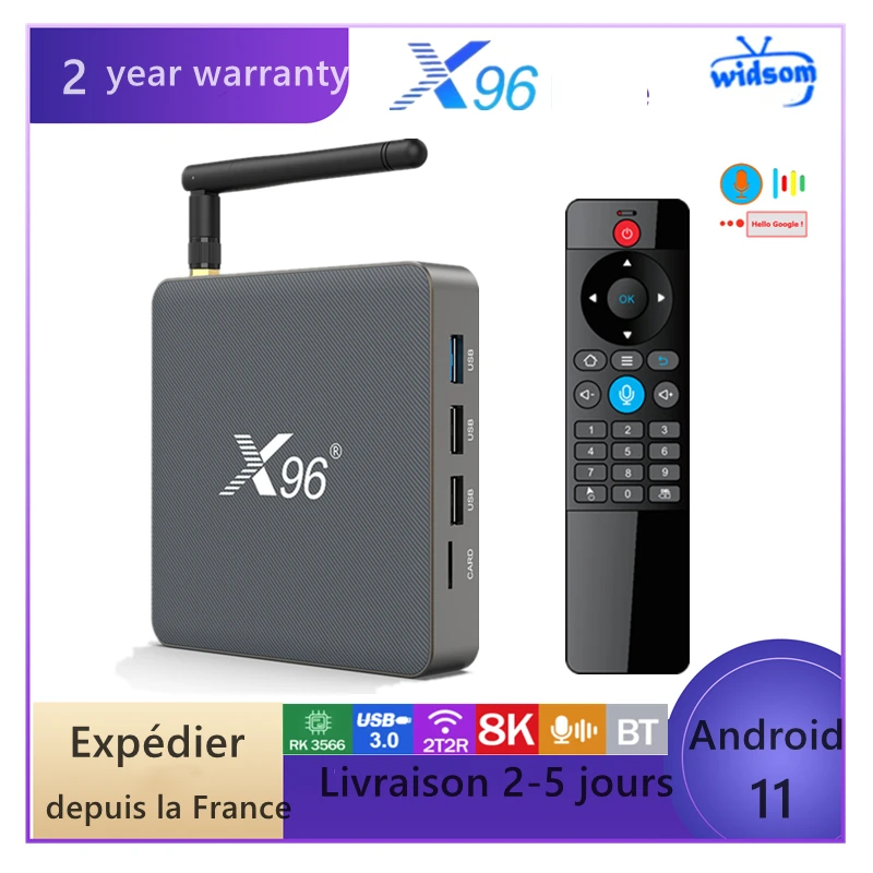 Приставка Смарт-ТВ x96 X6 android 11 8 + 128 ГБ 4-ядерный процессор RK3566 | Электроника