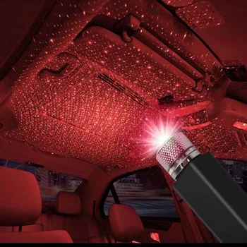 

USB Starry Sky Lamp Car Roof Star Night Atmosphere Light Decoration Star Ceiling Projection Lamp Laser Interior Ambient Light #