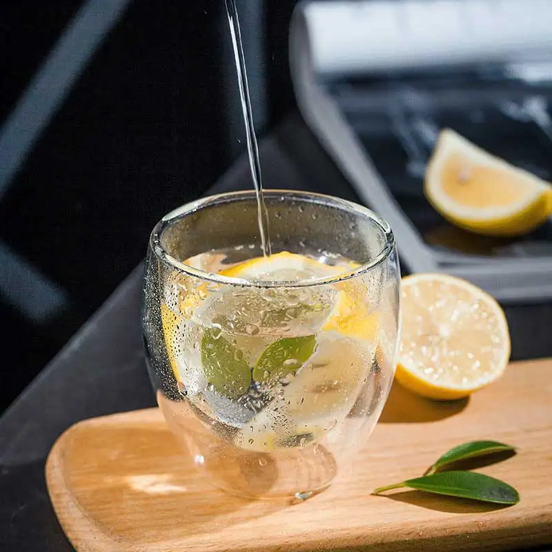 240ml Бессвинцовая стеклянная чашка с двойными стенками, термостойкая кружка для кофе, молока, для дома и офиса, прозрачная стеклянная чашка для сока, стакан для питья, es vandroid de vidri - Цвет: 240ml