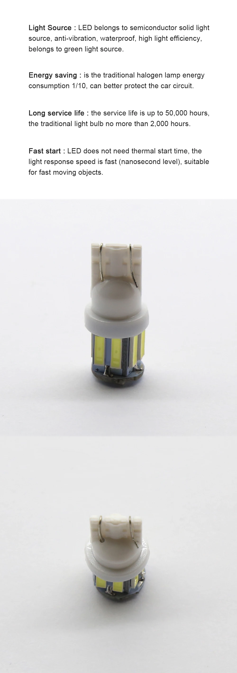 EURS 100 шт. T10 Led W5W светодиодные лампы T10 7020 10 smd автомобиля Подсветка салона сигнальная Лампа Купол Чтение номерного знака светильник 12V белого и красного цветов