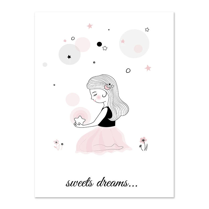 Pink-Baby-Girl-Room-Decor-Nordic-Kids-Poster-For-Children-Nursery-Wall-Art-Cartoon-Kite-Pictures (5)