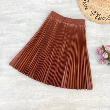 Весенняя женская мини-юбка PU Letaher плиссированная короткая юбка расклешенная трапециевидная Женская юбка с высокой талией Sakter