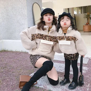 

Family Matching Clothes Mather and Daughter Clothes Kids Girls Sweatshirts Kids Lambswool Pullovers Top Tees Toddler Outwear Top