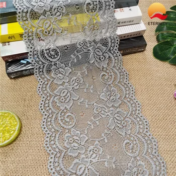 

E1172*15CM Lace elastic lace fabric ribbon for fabric wedding elastic lace decoration white large edge