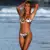 Женский купальник в европейском и американском стиле, однотонный купальник с принтом кокосового ореха, бандажный спортивный костюм, купальник с высокой талией, b - изображение